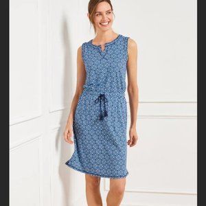 Talbots - Jersey Split Neck Leaf Medallion Dress